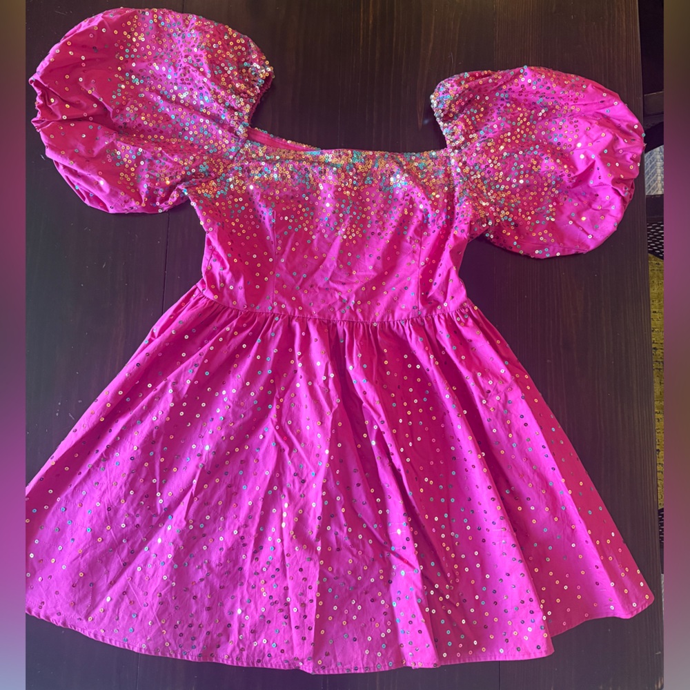 QUEEN OF SPARKLES Pink Sequin Dance Dress